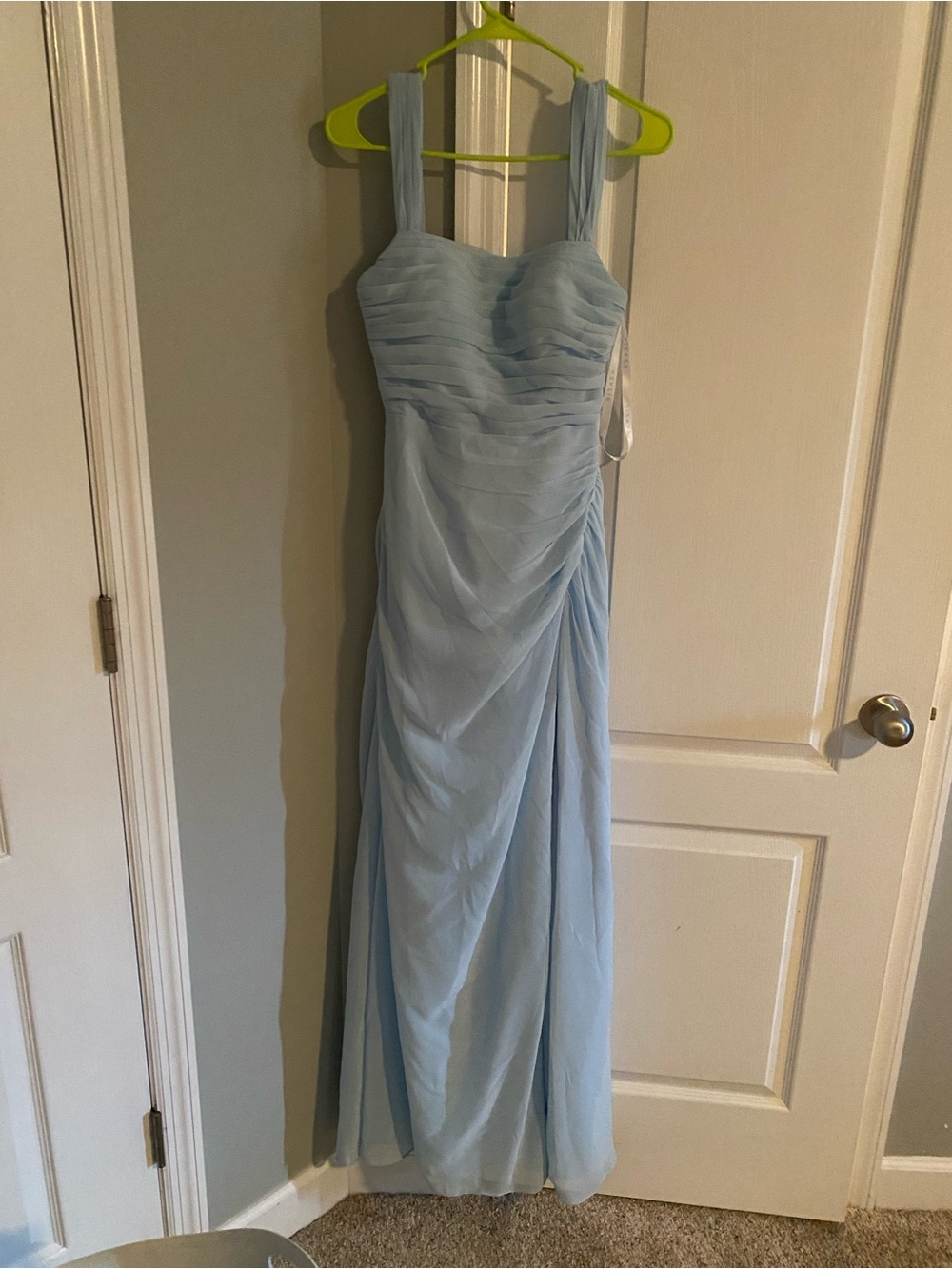 Azazie Light Blue Chiffon Maxi Dress